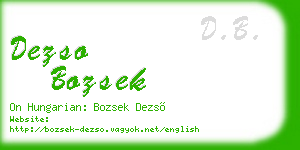 dezso bozsek business card
