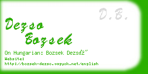 dezso bozsek business card